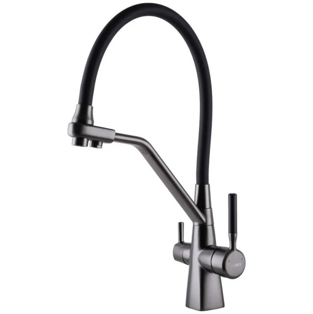 Смеситель для кухни под осмос Globus Lux Lazer GLLR-0700-L-11-01 графит/черный- Фото 1